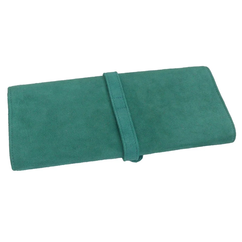 St. Thomas Green Suede Leather Wallet RARE 1960's Estee Lauder Employee Gift NOS